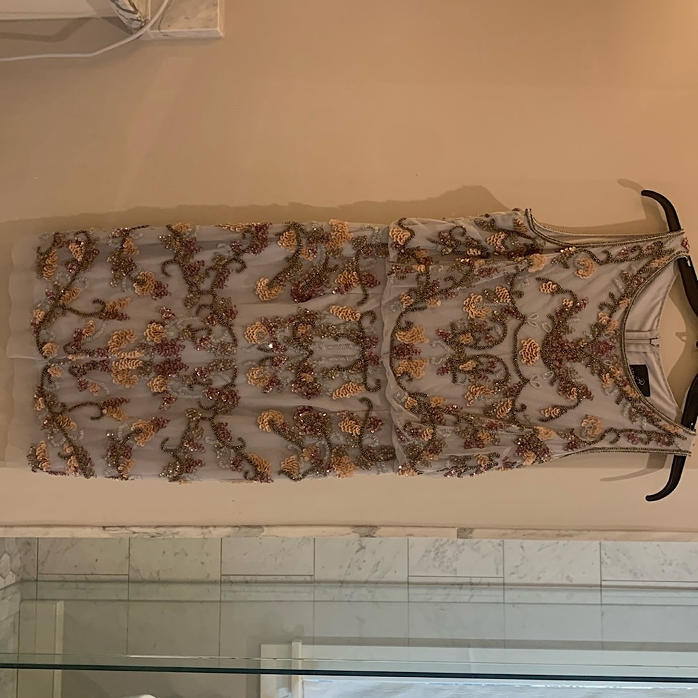 Adrianna Papell beaded sequin cocktail dress